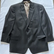 Hart Schaffner Marx Loro Piana Blazer Mens 46R Black 100% Cashmere Two Button