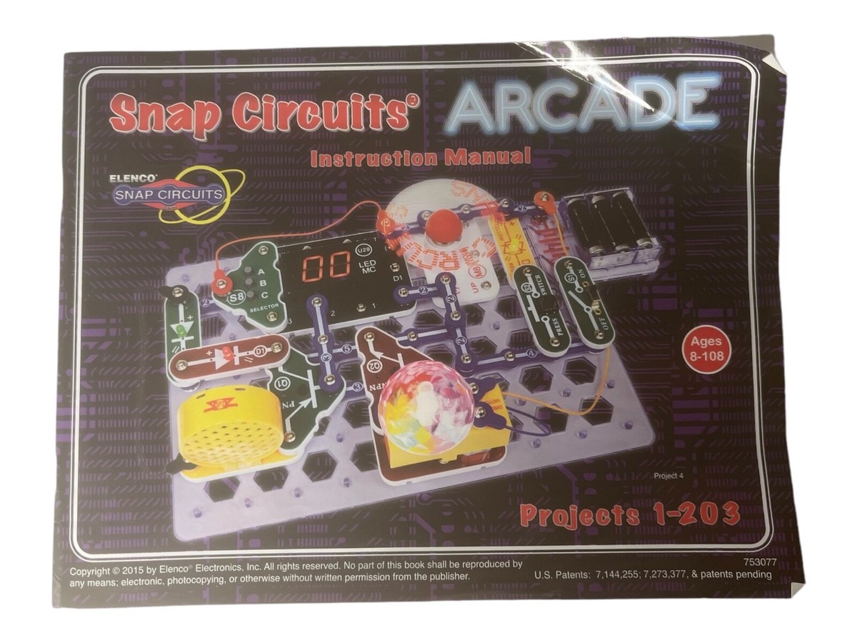 Set Of 2 Snap Circuits Kits Arcade & 3D Illumination 99% Complete in Box Elenco