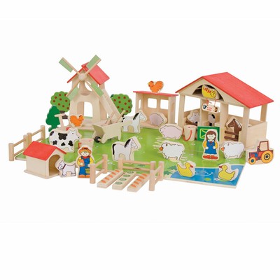 wooden farmyard animals