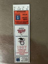 1987 American League Championship GAME 1 TICKET STUB Minnesota TWINS Baseball