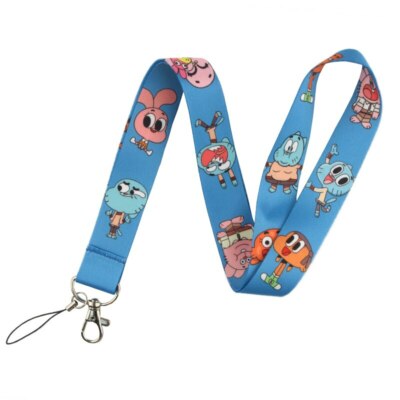 The Amazing World of Gumball Cartoon Characters Themed Blue ID Holder Lanyard