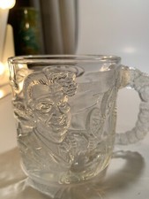 Vintage 1995 McDonald s Batman Forever 3D Two-Face Clear Glass Coffee Mug