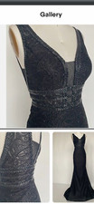 Formal Black Gown. Beaded, Sequin Stunning size 40/US 8