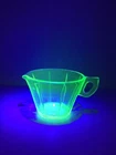 VINTAGE GREEN URANIUM DEPRESSION GLASS HANDLED CREAMER CUP