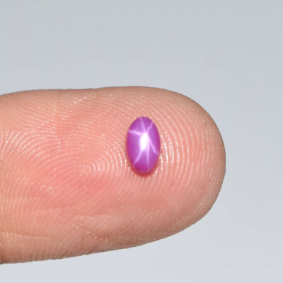 0.55 Ct Ring Size Natural Ruby Pink Star 6 Rays Oval Cabochon Loose Gemstone