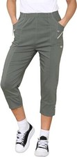 Ladies CHERRY BERRY CAPRI TROUSERS Women's Cropped 3/4 Elasticated Summer Pants