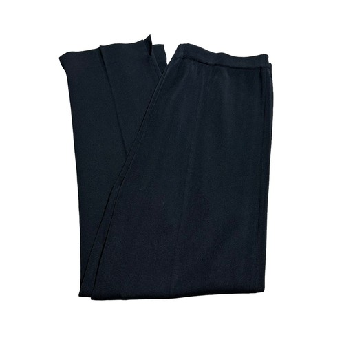 Ming Wang Hose Damen schwarz gerades Bein elastische Taille hochrise Stretch