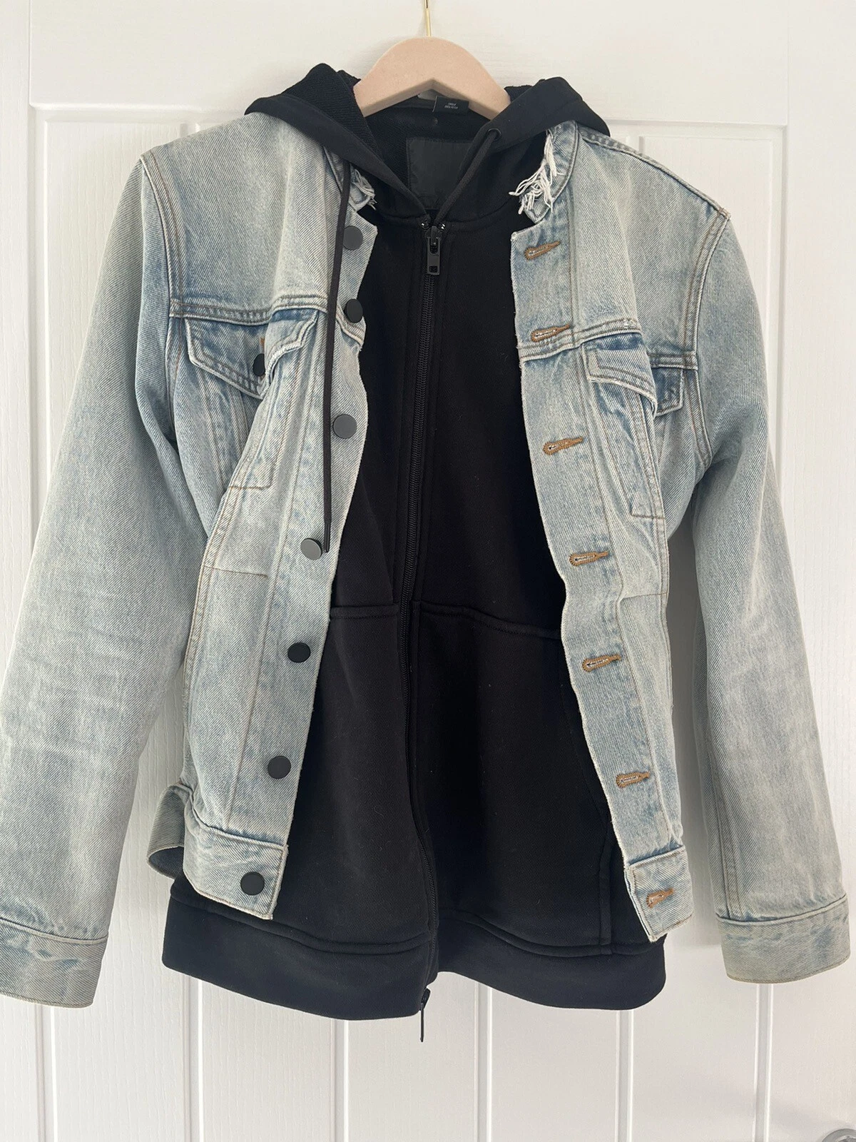 Giacca in denim Alexander Wang con cappuccio incorporata