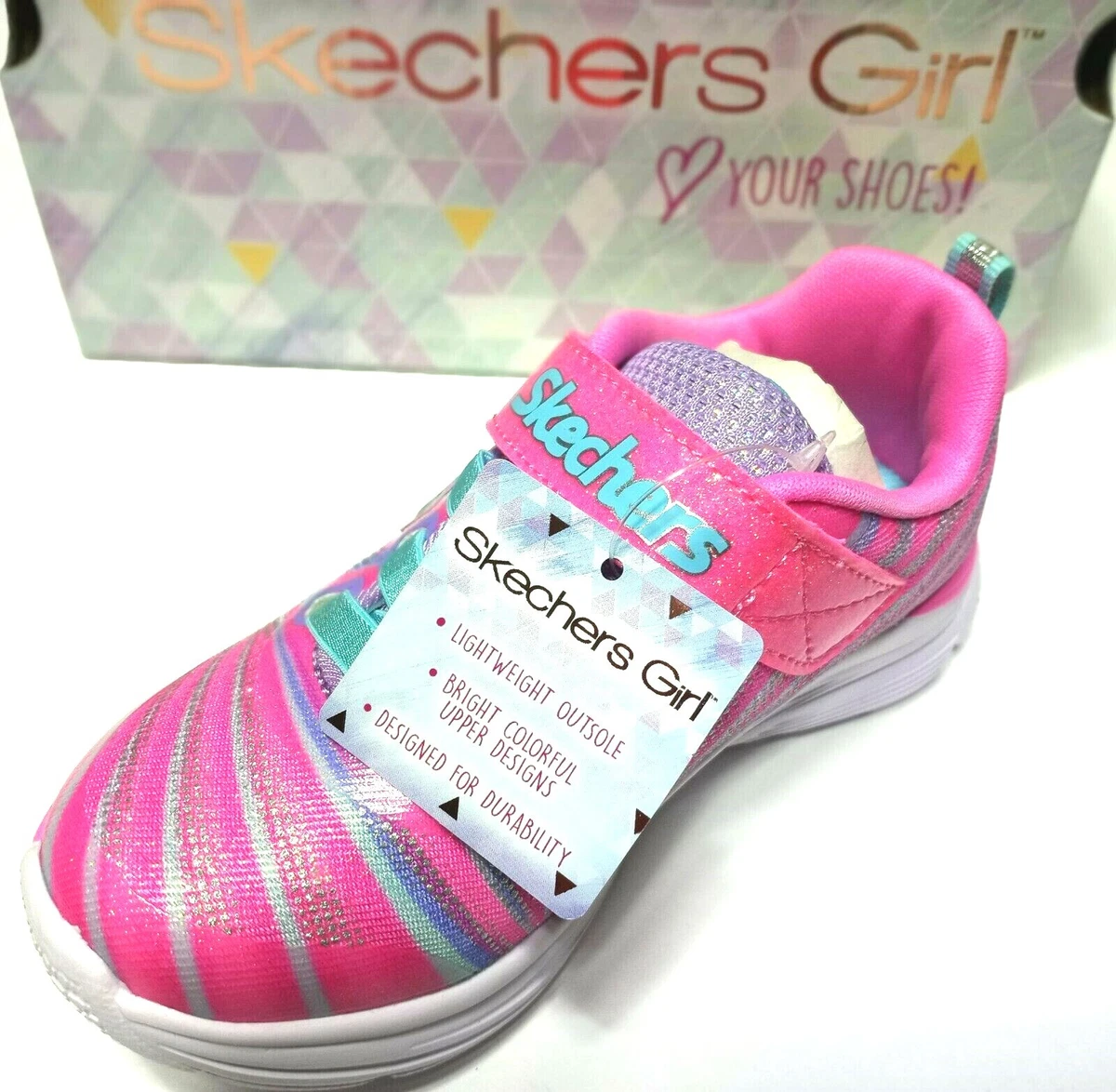 Girls Wavy Lites Sweet Sprinter Shoes Pink Multi | eBay