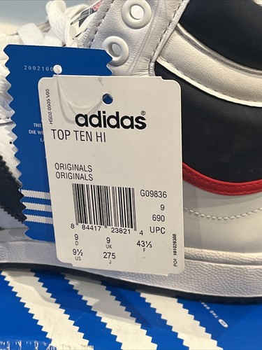 ADIDAS TOP TEN HI SZ 9.5 DS "30 YEARS" UK 9 OG RARE 10 TRAINER OLD STOCK X - Picture 5 of 14