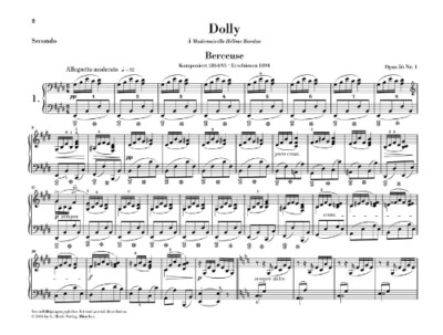 Gabriel Fauré Dolly 1 Piano, 4 Hands