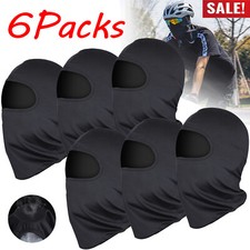 6Pcs Men Balaclava Full Face Mask Motorcycle Cycling Ski Black Neck Warmer