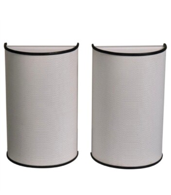 Pair Ron Rezek perforated metal postmodern sconce lighting pomo Artemide mcm