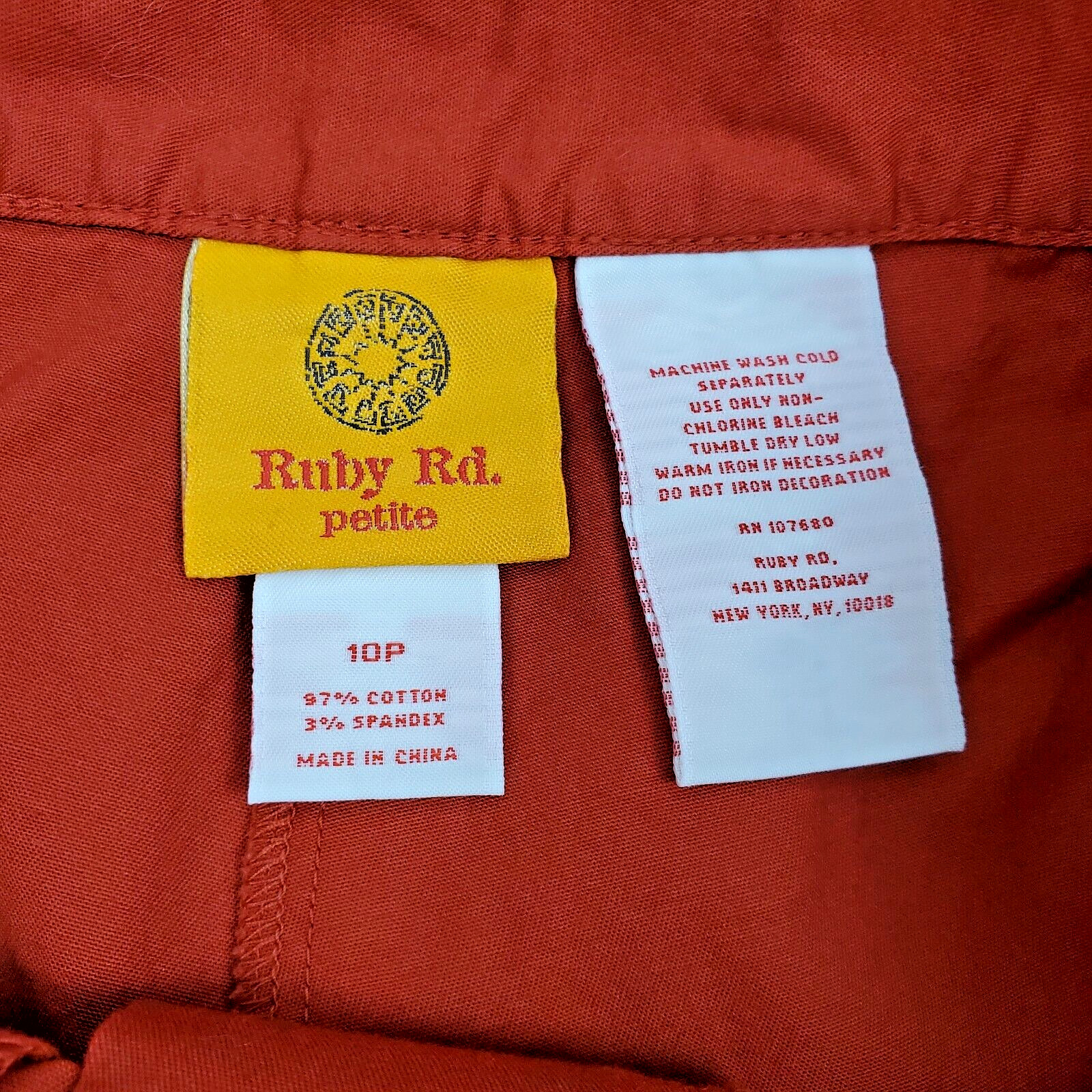 Ruby Rd. Orange Capri Cropped Pants Medallion Acc… - image 5