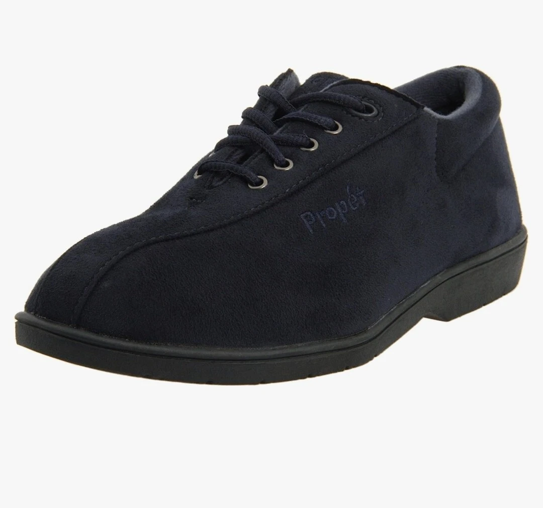 Propet Women’s Comfort Travel Walking Stephanie Black Velour Sneaker Shoe 6