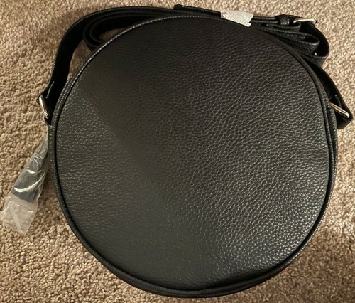 Black Crossbody Purse Bag Coated Canvas 