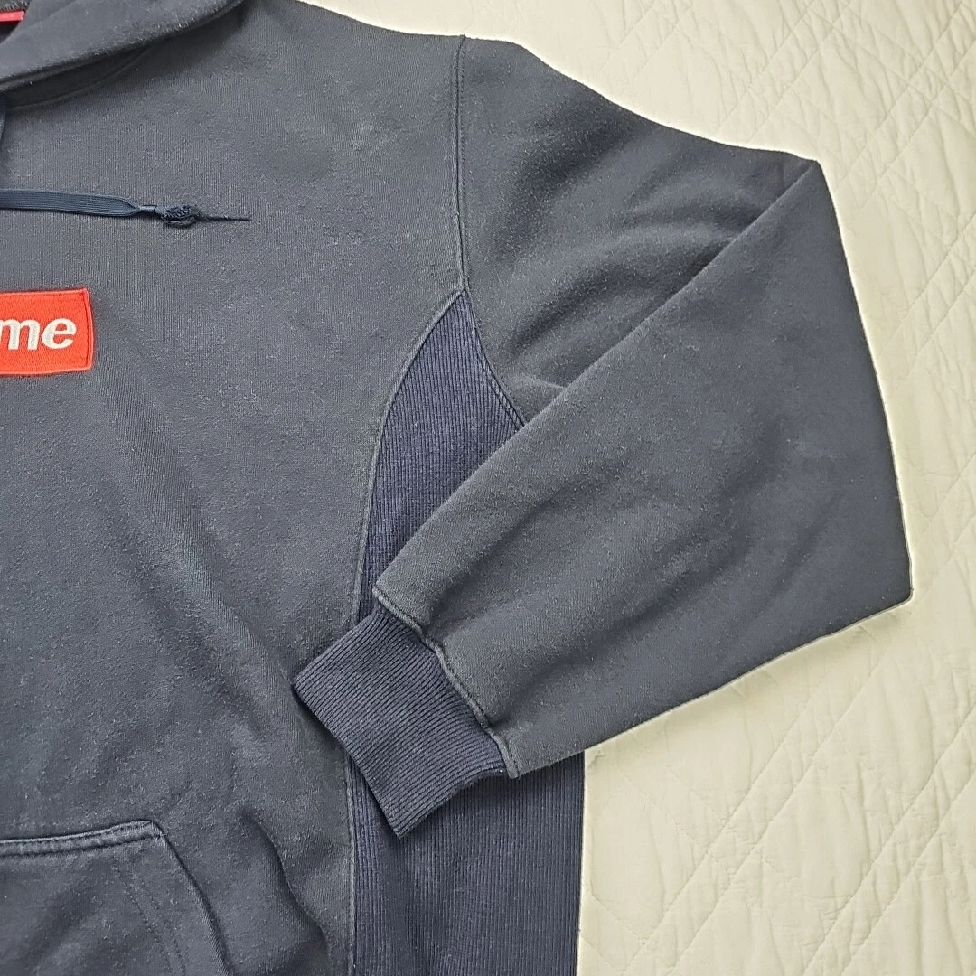 Felpa con cappuccio Supreme Box logo blu navy con logo rosso taglia XL pullover rosso Newyork Canada