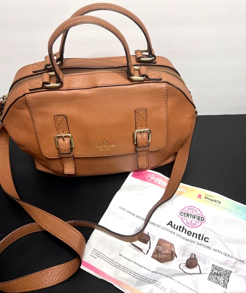 Kate Spade Womens Racquelle Allen St Tuscan Crossbody Brown Leather BAG COA $398 - Image 4 of 4