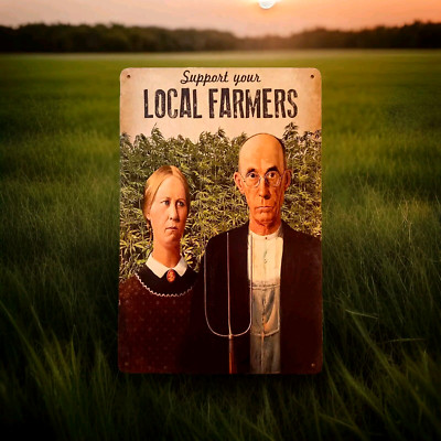 Blech- Metallschild ''SUPPORT YOUR LOCAL FARMERS''-20 x 30 cm- Vorgelocht- NEU&OVP