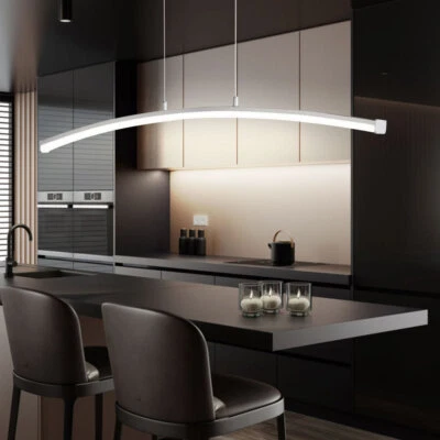 WOFI Esszimmerleuchte Hängelampe Küchenlampe LED nickel-matt Metall Pendelleuchte