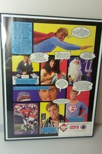 John Elway Framed vintage magazine page ad. Denver Broncos HOF Funny Superman