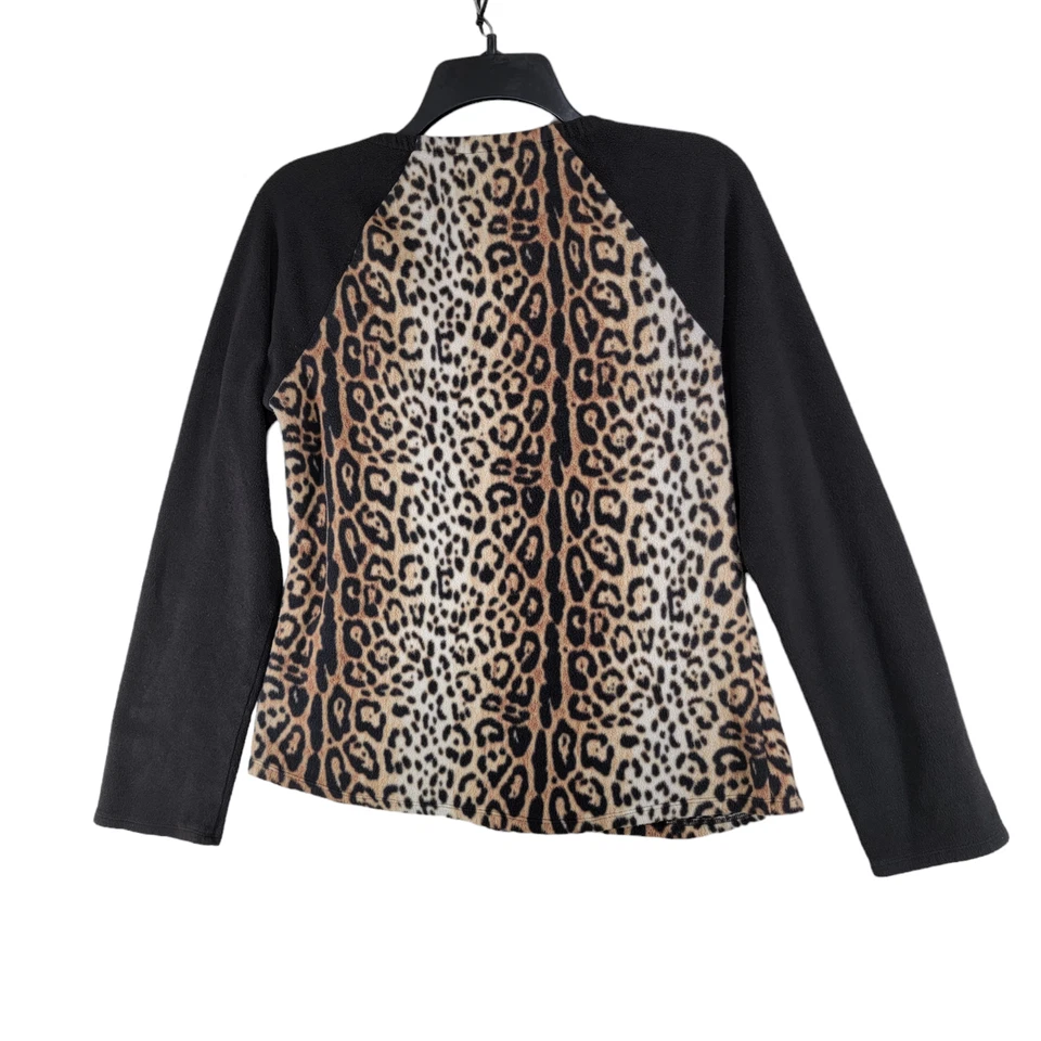 Женский флисовый топ Betsey Johnson с анималистическим принтом с длинным рукавом с асимметричным подолом размер M - Изображение 2 из 4