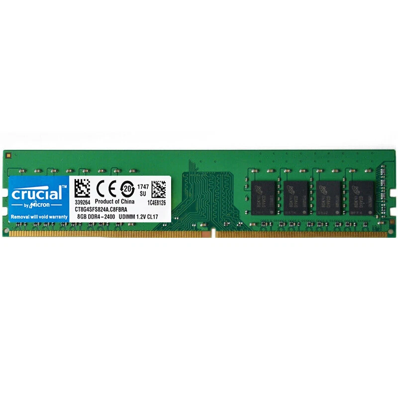 Crucial DDR4 8GB 2400Mhz PC4-19200 288pins Desktop Memory Dimm Ram 1X8GB - Image 2 of 4