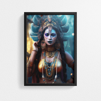 Exquisite indische Schönheit: Atemberaubende Frau Porträt Kunst - Wohndeko Poster Druck