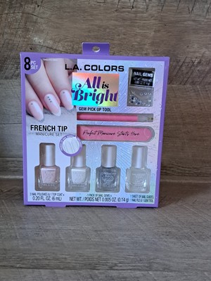 L.A. Color All Is Bright French Tip Manicure Set, 8 Piece, Free Shipping