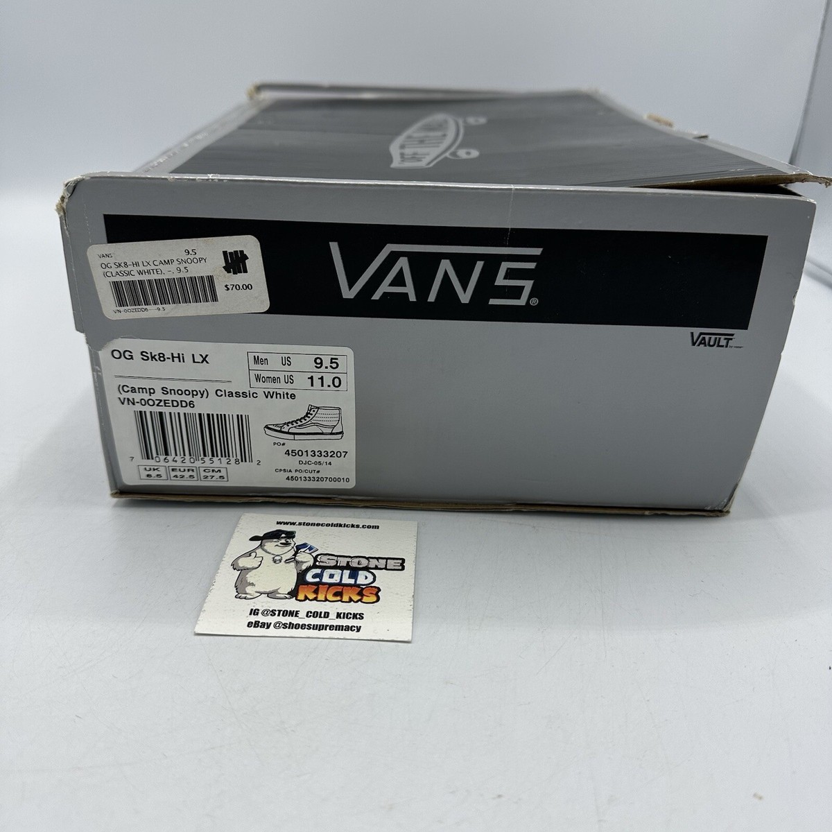 Vans Camp Snoopy OG SK8 Hi LX - Size 9.5 VN-0OZEDD6 Peanuts