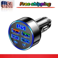 4 USB 6 Ports Super Fast Car Charger Adapter for iPhone Samsung Android Phone