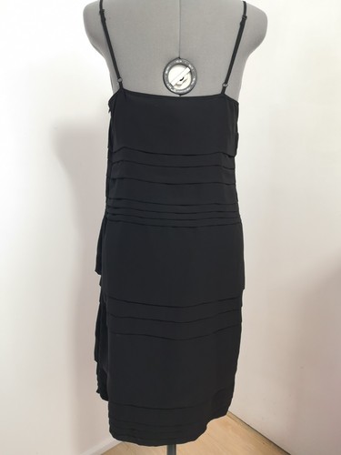 Katie’s cocktail black summer dress size 12 Layered sheer fabric with lining - Picture 6 of 13