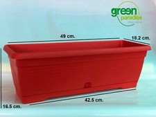 VASO BALCONETTA RETTANGOLARE cm 40-50 VARI COLORI PIANTE FIORI ARREDO GIARDINO