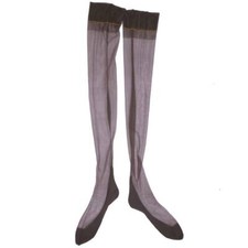 Vintage 1940s Taupe Nylon Stockings Seamed Cuban Heel Gotham Gold Stripe 9.5x34