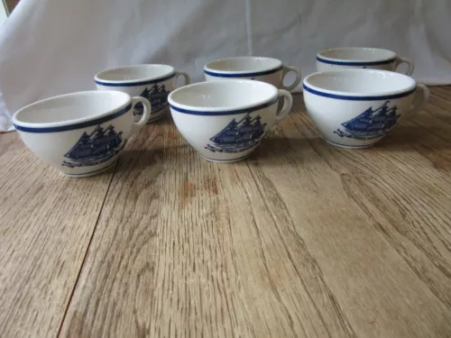 6 vintage mid-century restaurant ware coffee cups JACKSON CUSTOM CHINA SHIP