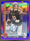2025 Topps Chrome Caleb Williams Auto Purple Refractor #/75 Bears