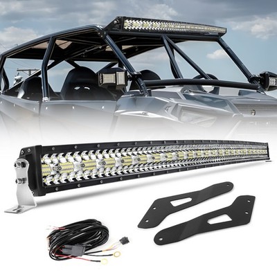 Curved 52'' LED Light Bar Upper Roof Brackets Fit Can-am Maverick X3 DS RS MAX