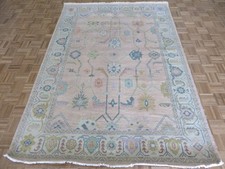 6'1 x 8'9 Hand Knotted Pink Turkish Oushak Oriental Rug G17070