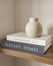 Decorative Books Set of 2, Faux Books Storage Box, Modern Home Decor for Coff...