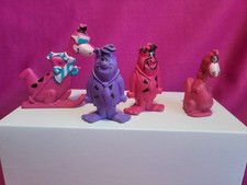 The Flintstones Rubber Figures Lot 4 Skiing Fred Dino 80's-90's H.B.P.Inc Toys
