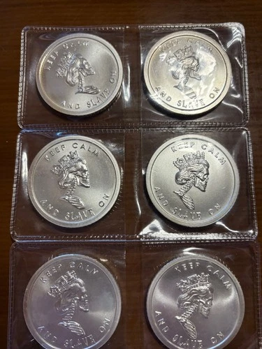 6) Rare Slave Queen Silver Rounds 6 Total Troy Oz. .999 Fine Silver