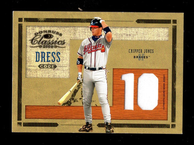 2004 DONRUSS CLASSICS DRESS CODE CHIPPER JONES GAME USED JERSEY 1/100 BRAVES