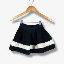 Monnalisa Girls Black White Mini Skirt Quilted Pleated Party Casual Size 4