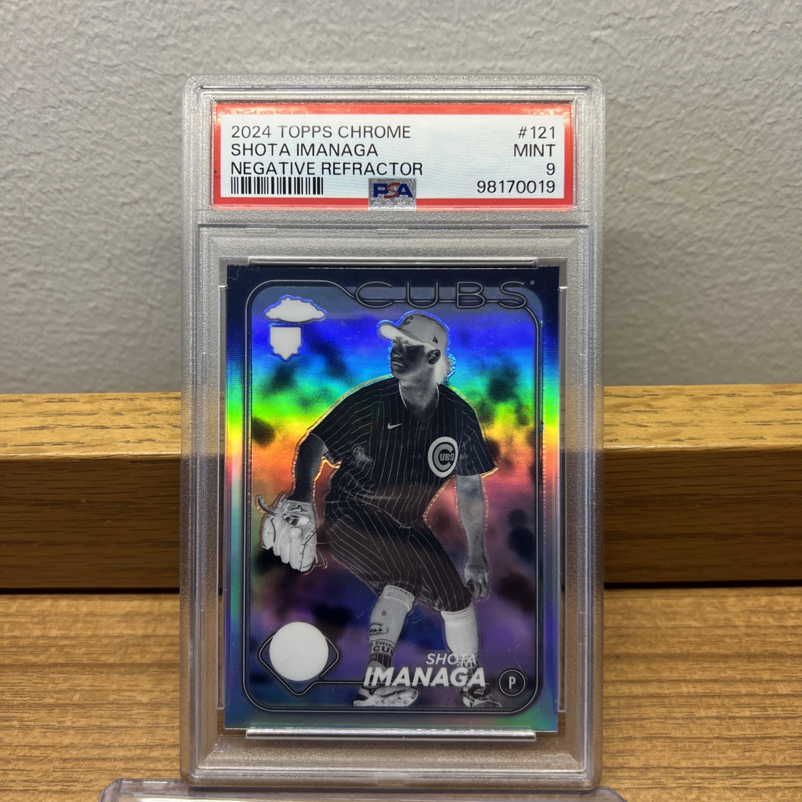 2024 Topps Chrome Shota Imanaga Negative Refractor Rookie RC #121 Cubs PSA 9