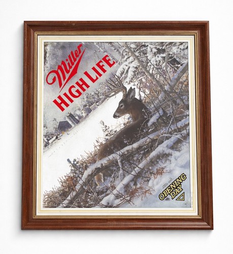 Miller High Life Opening Day Whitetail Deer Beer Mirror Zoellick Wildlife Series