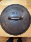Griswold No 8 Tite Top Dutch Oven LID ONLY small crack. Large slant Logo!