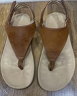 UTENAG Shoes Sandals Womens Size 6.5 Brown  Thong Wedge Hook Loop Comfort Strap — photo 1