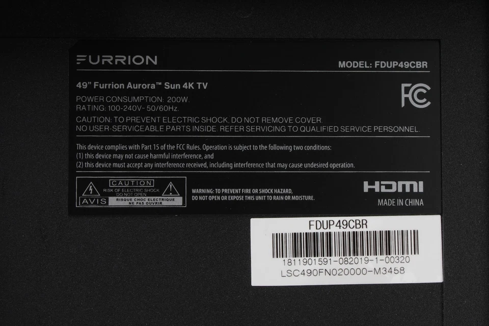 Furrion Aurora 49" Class HDR 4K UHD Partial Sun Outdoor LED TV FDUP49CBR - Image 3 of 4