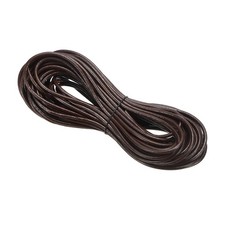 Cavo in pelle intrecciato rotondo 2,5 mm per creazione gioielli artigianali, marrone scuro (10 iarde)