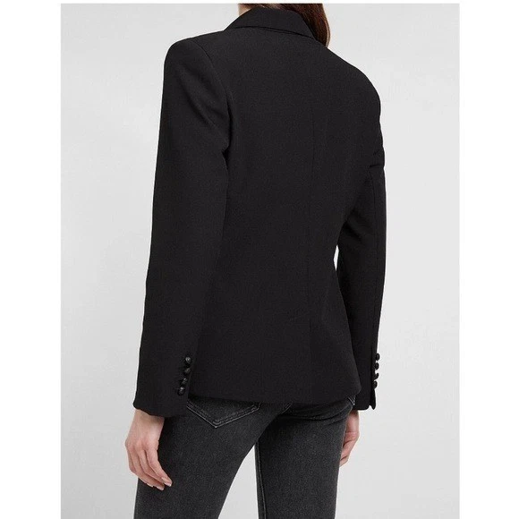 Express Supersoft саржи негабаритный двубортный блейзер куртка черный XL - Изображение 3 из 4